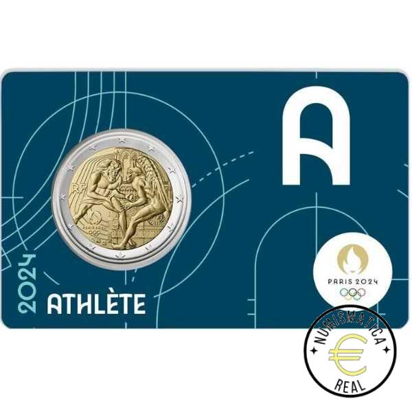5x FRANCIA 2024 2 EUROS CONMEMORATIVA UNC - JUEGOS OLIMPICOS PARIS 2024 - 4 ED. (EN COINCARD) 5 VERSIONES EN 5 COLORES DIFERENTES. - S/C. - Imagen 3