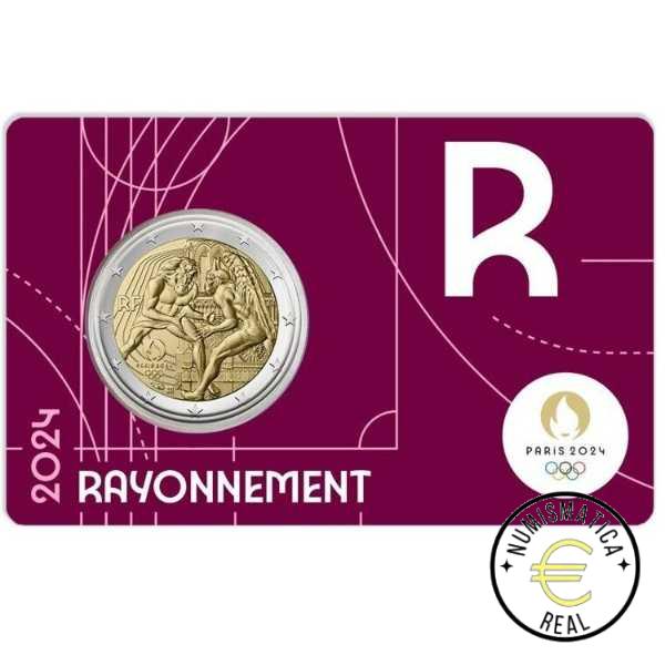 5x FRANCIA 2024 2 EUROS CONMEMORATIVA UNC - JUEGOS OLIMPICOS PARIS 2024 - 4 ED. (EN COINCARD) 5 VERSIONES EN 5 COLORES DIFERENTES. - S/C. - Imagen 4