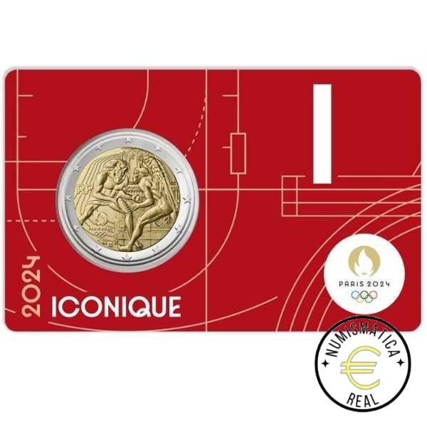 5x FRANCIA 2024 2 EUROS CONMEMORATIVA UNC - JUEGOS OLIMPICOS PARIS 2024 - 4 ED. (EN COINCARD) 5 VERSIONES EN 5 COLORES DIFERENTES. - S/C. - Imagen 5