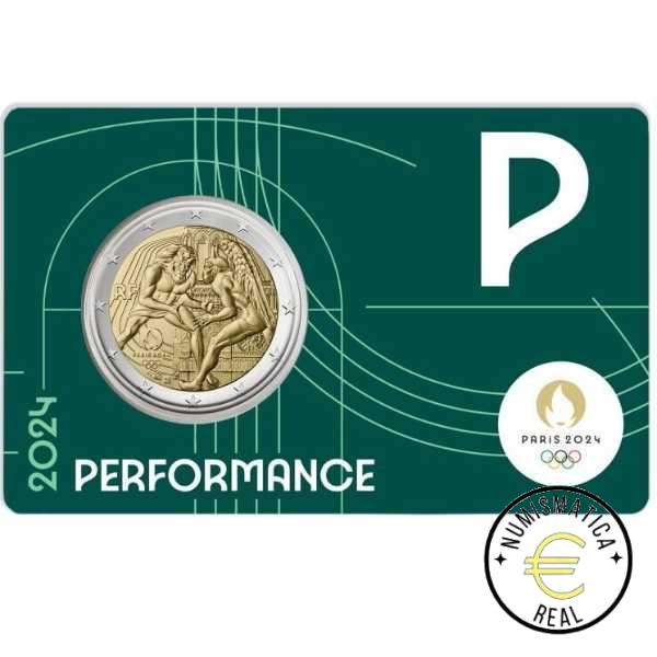 5x FRANCIA 2024 2 EUROS CONMEMORATIVA UNC - JUEGOS OLIMPICOS PARIS 2024 - 4 ED. (EN COINCARD) 5 VERSIONES EN 5 COLORES DIFERENTES. - S/C. - Imagen 2