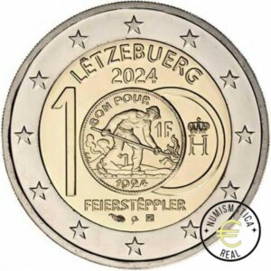 LUXEMBURGO 2024 2 EUROS CONMEMORATIVA UNC "100º ANIVERSARIO DE MONEDAS DEL FEIERSTEPPLER" S/C.