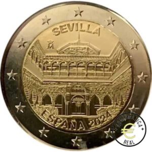 ESPAÑA 2024 2 EUROS CONMEMORATIVA UNC "CATEDRAL, ALCAZAR Y ARCHIVO DE INDIAS DE CIUDAD DE SEVILLA" S/C.