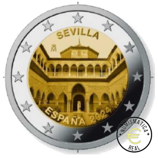 ESPAÑA 2024 8 VALORES + 2 CONMEMORATIVAS 2 EUROS PROOF - TOTAL 10 MONEDAS "SEVILLA Y POLICIA NACIONAL" BE - EUROSET PP. - Imagen 3