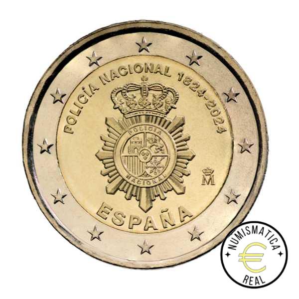 ESPAÑA 2024 10 VALORES - SERIE DE 1CENT A 2 EUROS 8 VALORES + 2 EUROS COM. "POLICIA NACIONAL" Y "CIUDAD DE SEVILLA"- CARTERA BU - EUROSET. - Imagen 3