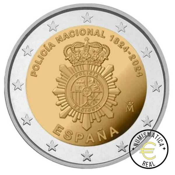 ESPAÑA 2024 10 VALORES - SERIE DE 1CENT A 2 EUROS 8 VALORES + 2 EUROS COM. "SEVILLA Y POLICIA NACIONAL"- CARTERA WMF BERLIN BU - EUROSET. DIFICIL - Imagen 4