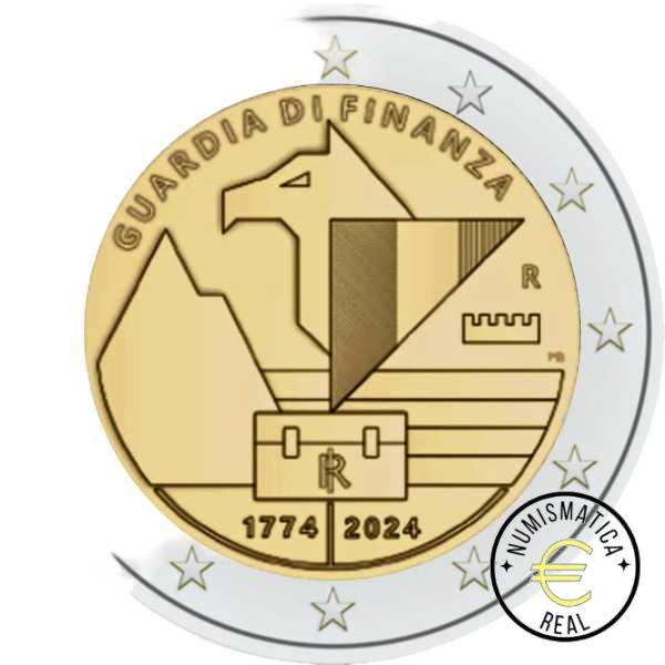 ITALIA 2024 2 EUROS CONMEMORATIVA UNC "250 ANIVERSARIO DE LA GUARDIA DE FINANZA " S/C. - Imagen 2