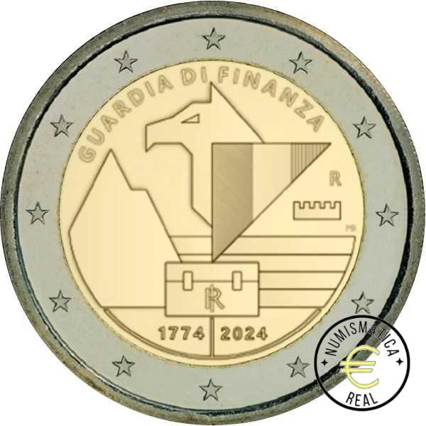 ITALIA 2024 2 EUROS CONMEMORATIVA UNC "250 ANIVERSARIO DE LA GUARDIA DE FINANZA " S/C.