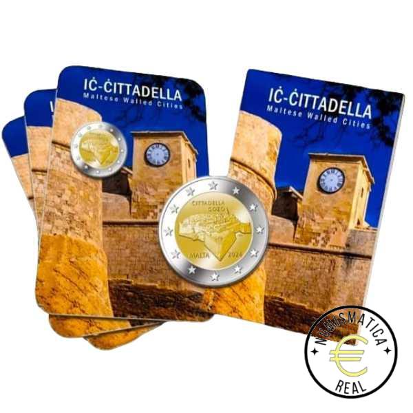 MALTA 2024 2 EUROS CONMEMORATIVA UNC - CIUDADELA DE GOZ EN COINCARD OFICIAL (CARTERA) - BU.