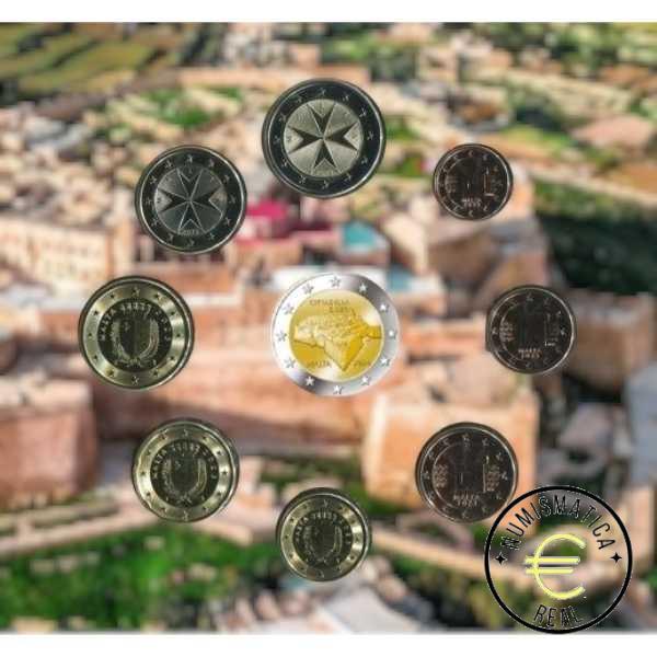 MALTA 2024 9 VALORES, 8 DE LA SERIE + 1 CONMEMORATIVAS 2 EUROS "CIUDADELA DE GOZ" CARTERA BU - EUROSET.