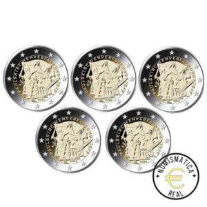 5x ALEMANIA 2024 2 EUROS CONMEMORATIVA UNC "175 ANV. CONSTITUCION DE LA PAULSKIRCHE" S/C. 5 CEDAS (A,D,F,J,G).