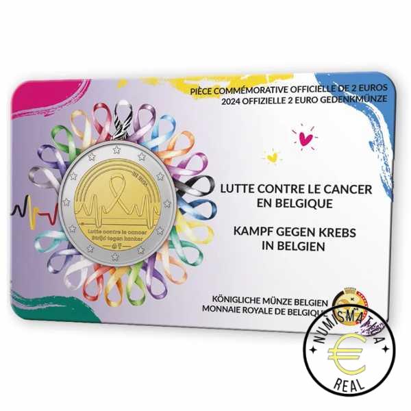 BELGICA 2024 2 EUROS CONMEMORATIVA BU - LUCHA CONTRA EL CANCER EN BELGICA - EN COINCARD - BNC. - Imagen 4