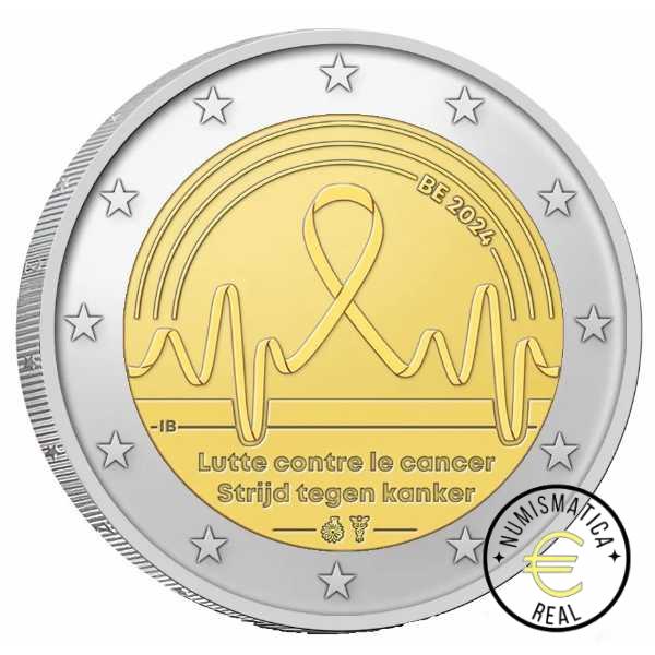 BELGICA 2024 2 EUROS CONMEMORATIVA BU - LUCHA CONTRA EL CANCER EN BELGICA - EN COINCARD - BNC. - Imagen 8