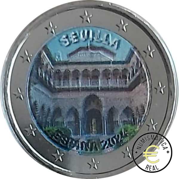 ESPAÑA 2024 2 EUROS CONMEMORATIVA UNC "CATEDRAL, ALCAZAR Y ARCHIVO DE INDIAS DE CIUDAD DE SEVILLA" EN COLOR S/C. - Imagen 2