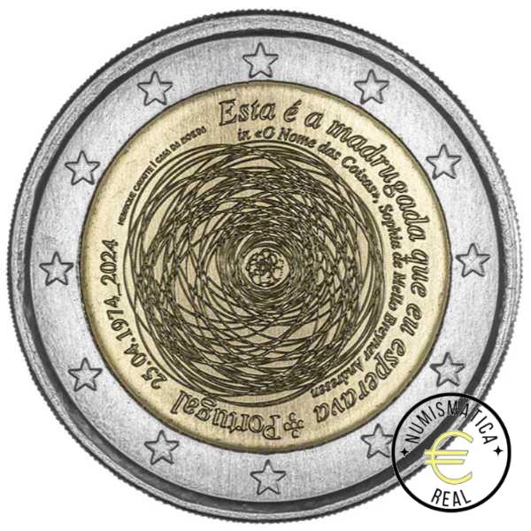 PORTUGAL 2024 2 EUROS CONMEMORATIVA UNC "50º ANV. REVOLUCION DEL 25 DE ABRIL DE 1974" S/C.