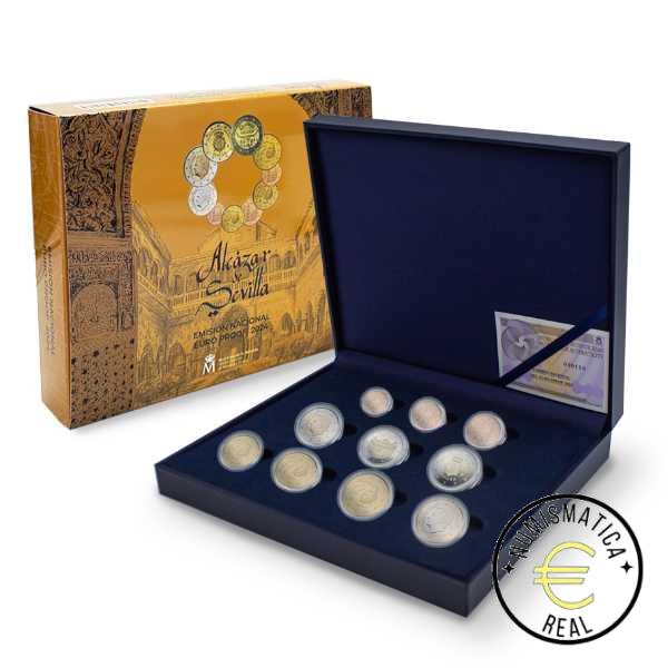 ESPAÑA 2024 8 VALORES + 2 CONMEMORATIVAS 2 EUROS PROOF - TOTAL 10 MONEDAS "SEVILLA Y POLICIA NACIONAL" BE - EUROSET PP.