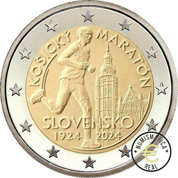 ESLOVAQUIA 2024 2 EUROS CONMEMORATIVA UNC "100 AÑOS DEL MARATÓN INTERNACIONAL DE KOSICE" S/C.