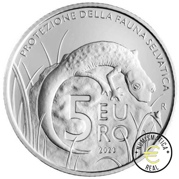 SAN MARINO 2023 CARTERA 9 VALORES KMS CALIDAD BU - DE 1CENT A 2 EUROS + 5 EUROS DE PLATA "FAUNA SALVAJE" - EN CARTERA OFICIAL - EUROSET. - Imagen 4