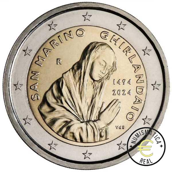 SAN MARINO 2024 2 EUROS CONMEMORATIVA BU - 530º ANIVERSARIO DE GHIRLANDAIO - EN CARTERA OFICIAL. - Imagen 3
