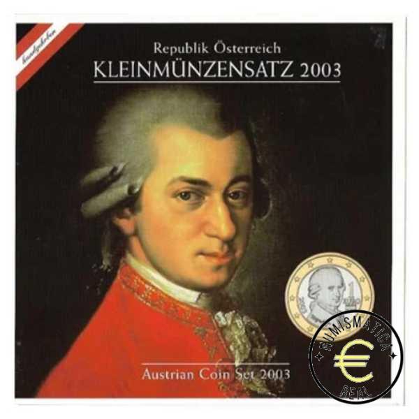 AUSTRIA 2003 CARTERA 8 VALORES KMS CALIDAD BU - DE 1 CENT A 2 EUROS - EN CARTERA OFICIAL - EUROSET.