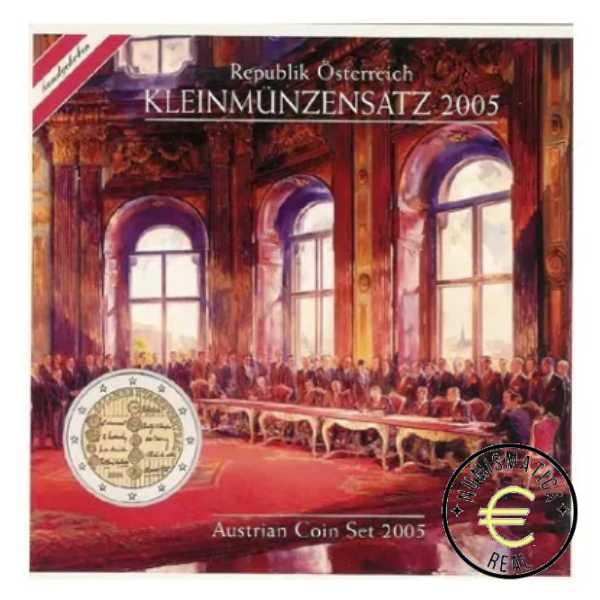 AUSTRIA 2005 CARTERA 8 VALORES KMS CALIDAD BU - DE 1 CENT A 2 EUROS CONMEMORATIVOS - EN CARTERA OFICIAL - EUROSET.