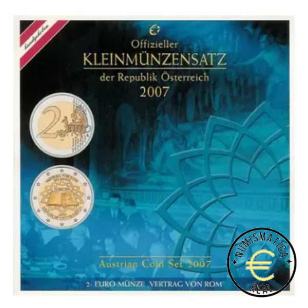 AUSTRIA 2007 CARTERA 8 VALORES KMS CALIDAD BU - DE 1 CENT A 2 EUROS CONMEMORATIVOS - EN CARTERA OFICIAL - EUROSET.