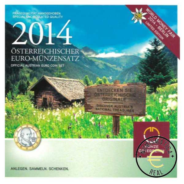 AUSTRIA 2014 CARTERA 8 VALORES KMS CALIDAD BU - DE 1 CENT A 2 EUROS - EN CARTERA OFICIAL - EUROSET. - Imagen 3