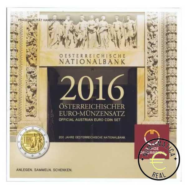 AUSTRIA 2016 CARTERA 8 VALORES KMS CALIDAD BU - DE 1 CENT A 2 EUROS - EN CARTERA OFICIAL - EUROSET.