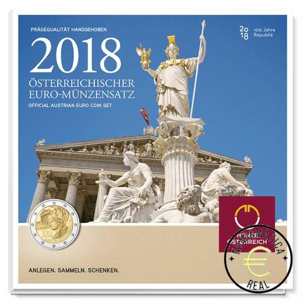 AUSTRIA 2018 CARTERA 8 VALORES KMS CALIDAD BU - DE 1 CENT A 2 EUROS - EN CARTERA OFICIAL - EUROSET.