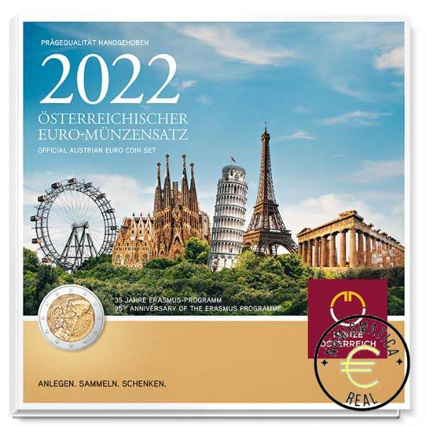 AUSTRIA 2022 CARTERA 8 VALORES KMS CALIDAD BU - DE 1 CENT A 2 EUROS - EN CARTERA OFICIAL - EUROSET.