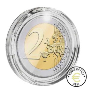 CAPSULA TRANSPARENTE PARA 2 EUROS LEUCHTTURM - 26 Ø MM - 1 UNIDAD PARA MONEDAS 2 EUROS.