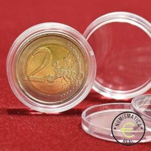 CAPSULA TRANSPARENTE PARA 2 EUROS - 26 Ø MM - 1 UNIDAD PARA MONEDAS 2 EUROS.