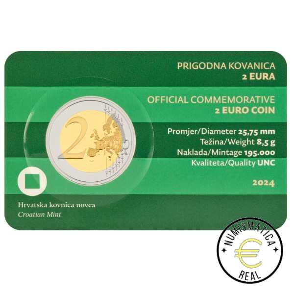 CROACIA 2024 2 EUROS CONMEMORATIVA UNC - CIUDAD DE VARAZDIN (EN COINCARD) BU - S/C. - Imagen 3