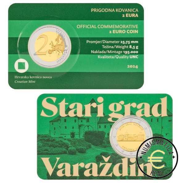 CROACIA 2024 2 EUROS CONMEMORATIVA UNC - CIUDAD DE VARAZDIN (EN COINCARD) BU - S/C.