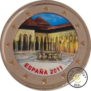 ESPAÑA 2011 2 EUROS CONMEMORATIVA UNC - ALHAMBRA DE GRANADA - EN COLOR S/C.