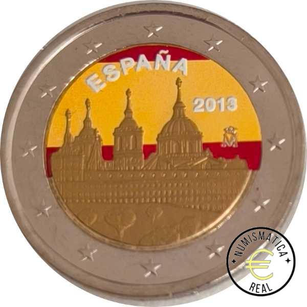 ESPAÑA 2013 2 EUROS CONMEMORATIVA UNC -MONASTERIO DEL ESCORIAL - EN COLOR S/C.