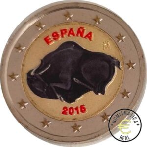 ESPAÑA 2015 2 EUROS CONMEMORATIVA UNC - CAVERNA DE ALTAMIRA - EN COLOR S/C.