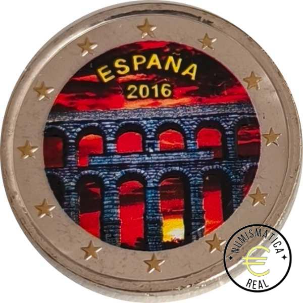 ESPAÑA 2016 2 EUROS CONMEMORATIVA UNC - ACUEDUCTO DE SEGOVIA - EN COLOR S/C.