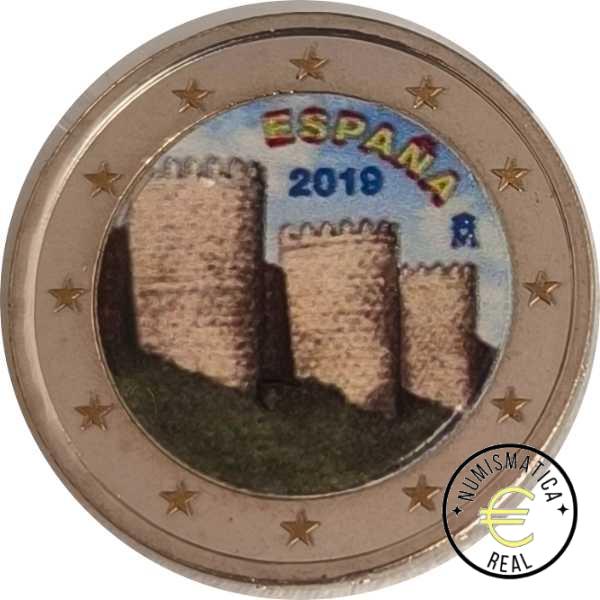 ESPAÑA 2019 2 EUROS CONMEMORATIVA UNC - MURALLA DE AVILA - EN COLOR S/C.