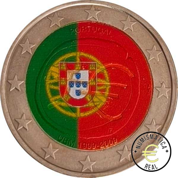 PORTUGAL 2009 2 EUROS CONMEMORATIVA UNC - 10 ANIV. DE LA UNION EUROPEA - EMU - EN COLOR S/C.