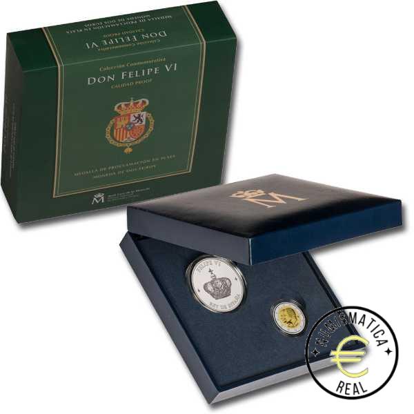 ESPAÑA 2014 2 EUROS CONMEMORATIVA PROOF - "PROCLAMACION FELIPE VI" BE + MEDALLA DE PLATA - ESTUCHE OFICIAL PP.