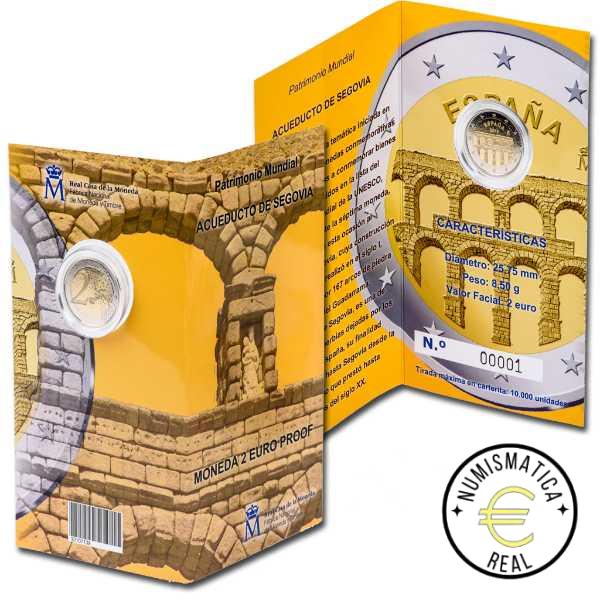ESPAÑA 2016 2 EUROS CONMEMORATIVA PROOF - PATRIMONIO UNESCO "ACUEDUCTO DE SEGOVIA" BE - CARTERA OFICIAL PP.