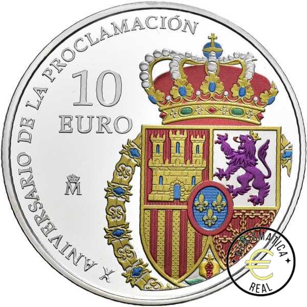 ESPAÑA 2024 10 EUROS PROOF – "X ANIVERSARIO DE S.M. REY DON FELIPE VI 2014” BE – PP. - Imagen 2