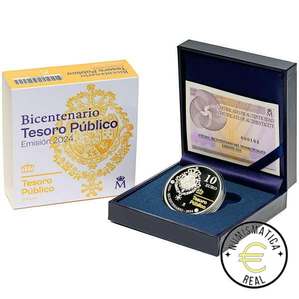 ESPAÑA 2024 10 EUROS PROOF – "BICENTENARIO DEL TESORO PUBLICO 2024” JUEGOS OLIMPICOS BE – PP.