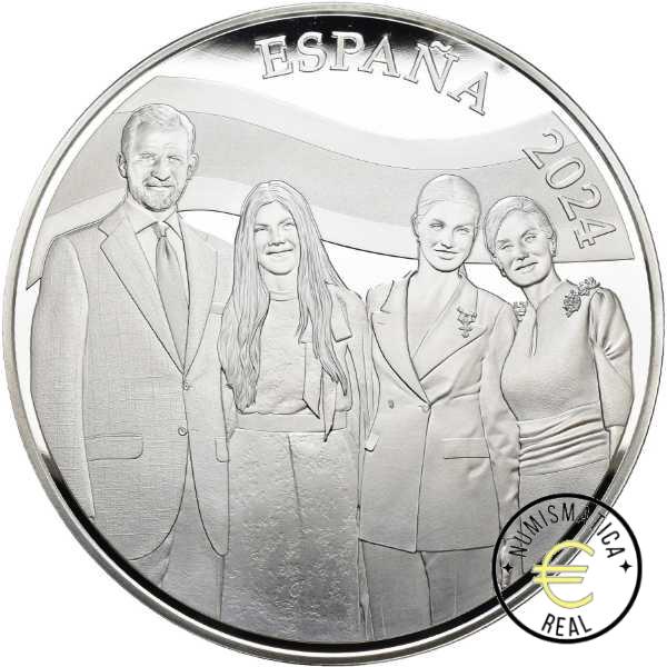 ESPAÑA 2024 50 EUROS PROOF - CINCUENTIN "X ANIVERSARIO DE S.M. REY DON FELIPE VI 2014-2024" BE -PLATA PP + 5,4 Oz . - Imagen 3