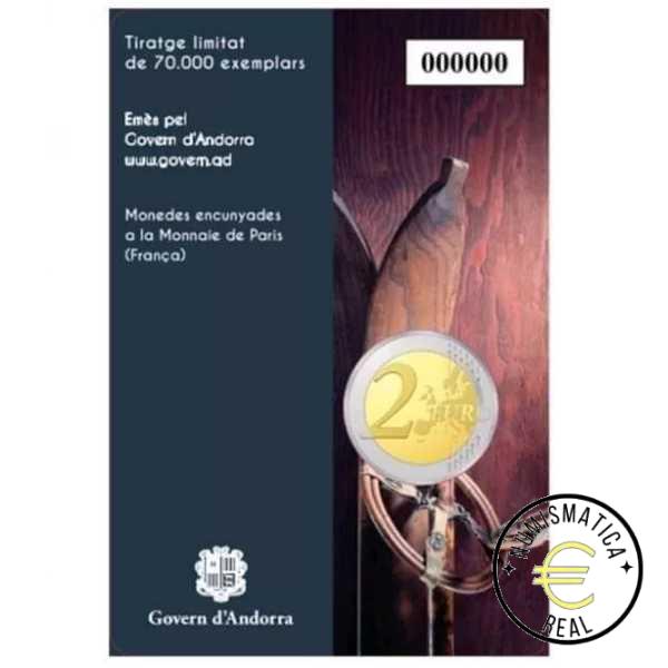 ANDORRA 2024 2 EUROS CONMEMORATIVA BU - CENTENARIO DEL ESQUI EN ANDORRA - EN COINCARD - BU. - Imagen 2