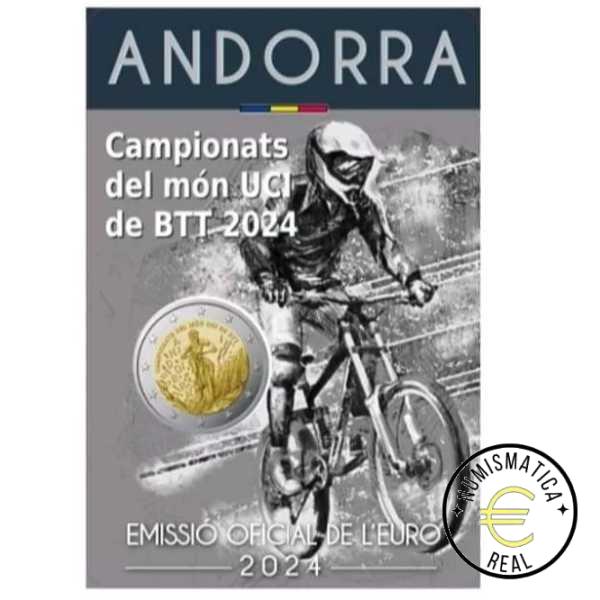 ANDORRA 2024 2 EUROS CONMEMORATIVA BU - CAMPEONATO DE CICLISMO DE MONTAÑA - EN COINCARD - BU.