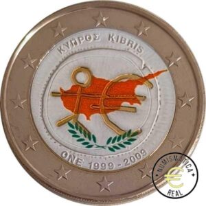 CHIPRE 2009 2 EUROS CONMEMORATIVA UNC - 10 ANIV. DE LA UNION EUROPEA - EMU - EN COLOR S/C.