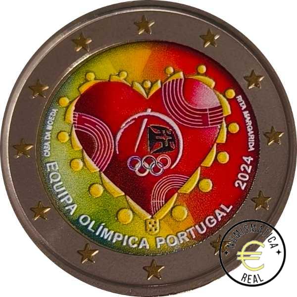 PORTUGAL 2024 2 EUROS CONMEMORATIVA UNC "EQUIPO OLIMPICO DE PORTUGAL"- EN COLOR S/C.