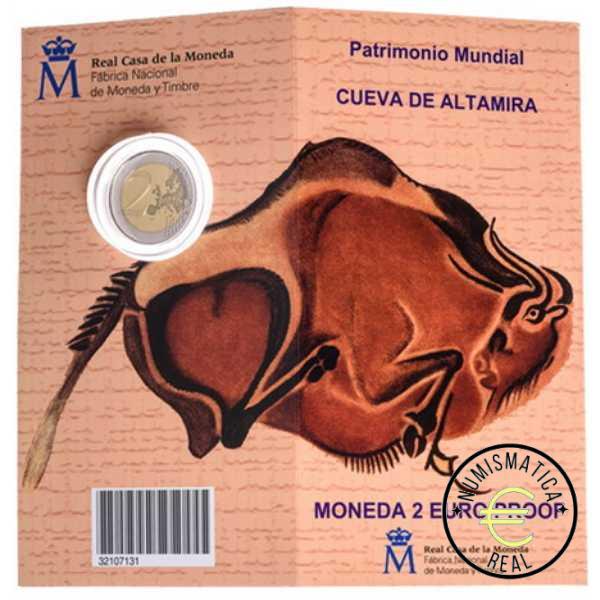 ESPAÑA 2015 2 EUROS CONMEMORATIVA PROOF - "CAVERNA DE ALTAMIRA" BE - CARTERA OFICIAL PP. - Imagen 2