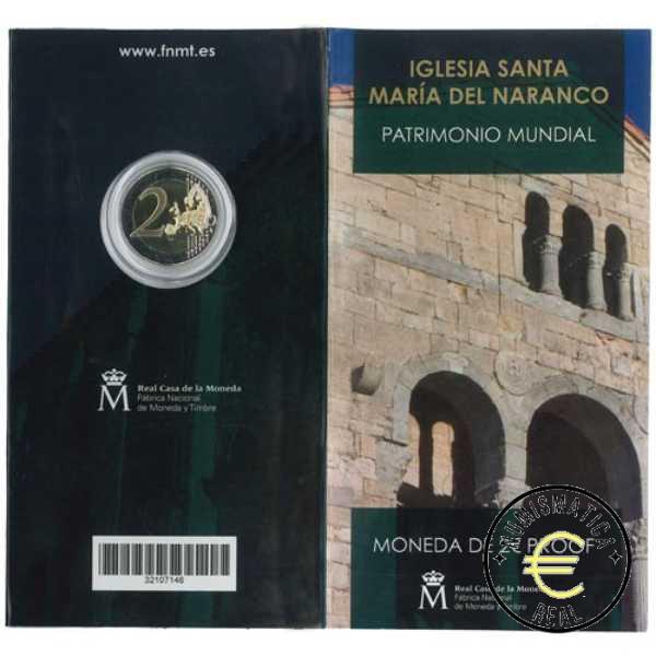 ESPAÑA 2017 2 EUROS CONMEMORATIVA PROOF - PATRIMONIO UNESCO "IGLESIA DE SANTA MARIA DEL NARANCO" BE - CARTERA OFICIAL PP.